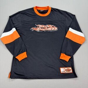 Harley Davidson Embroidered Biker Shirt Men's Large Las Vegas‎ Nevada Y2K